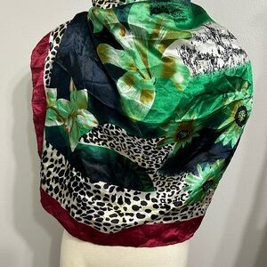 Vibrant Floral Silk Scarf